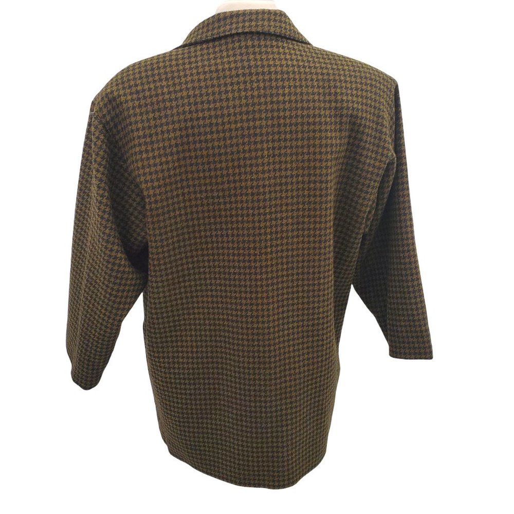 Vintage V-neck Houndstooth Print Sport Coat Blazer - Picture 3 of 9